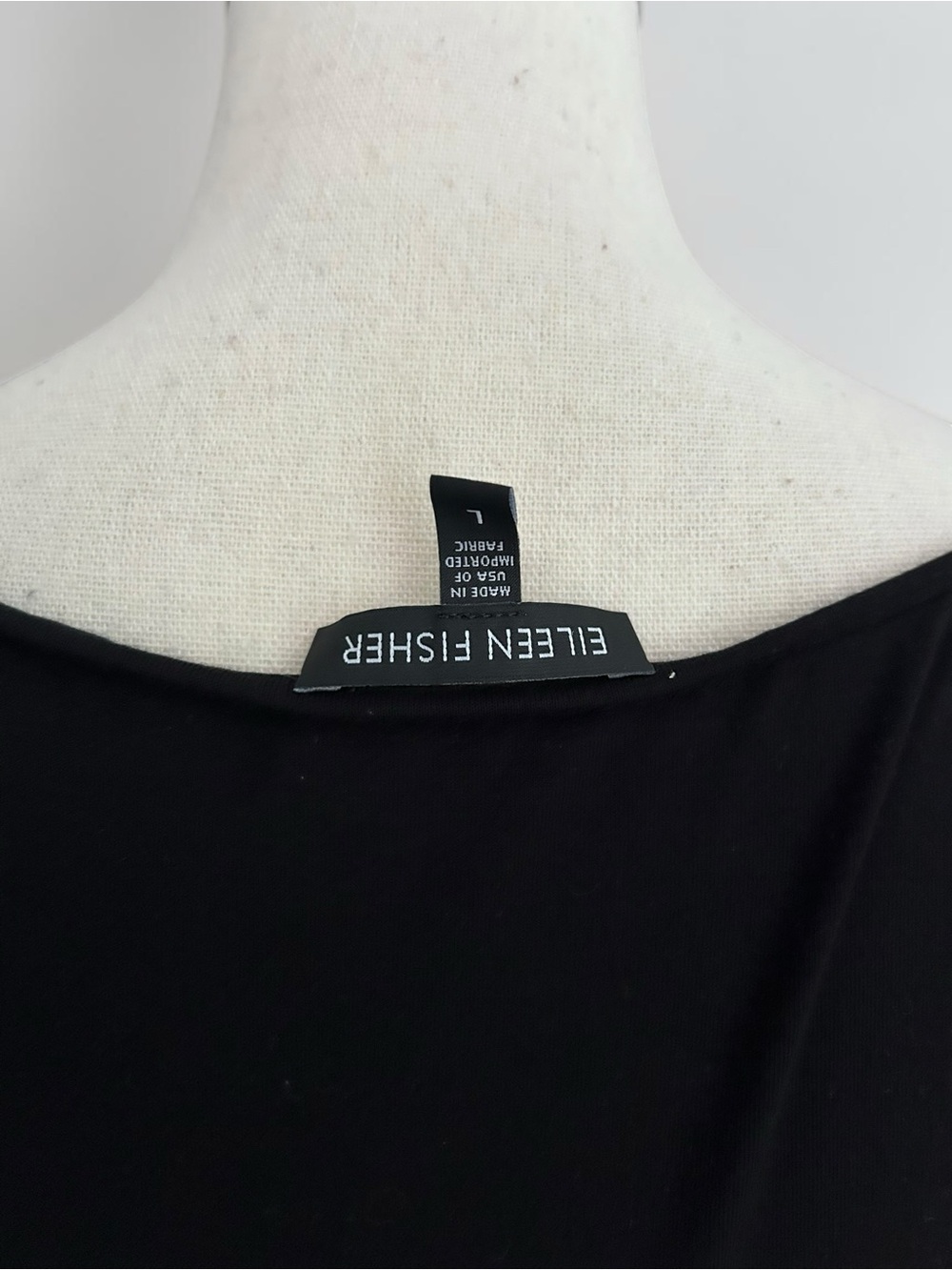 Eileen Fisher Black Jersey Maxi Tank Dress Sz L Minimalist Sleeveless Stretch - Picture 7 of 12